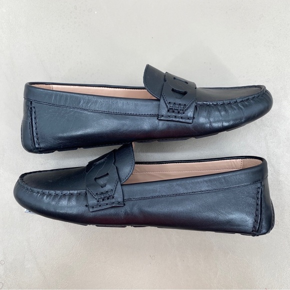 Cole Haan Women's Evelyn Chain Drivers Black Leather Loafers Size 6 - Picture 7 of 10